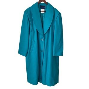 Vintage Impromptu Wool Blend Green Long Coat Jacket